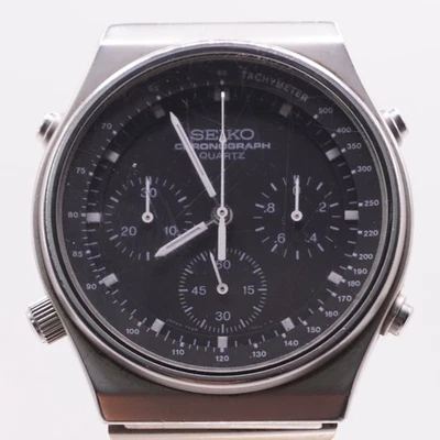 With Manual SEIKO 7A28-701A Black Dial Chronograph Japan Vintage Working - image 1 of 4