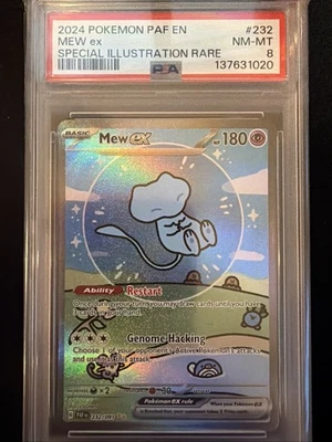 PSA 8 - Mew ex 232/091 SV: Paldean Fates Holo Bubble Mew Pokemon - Image 1 of 2