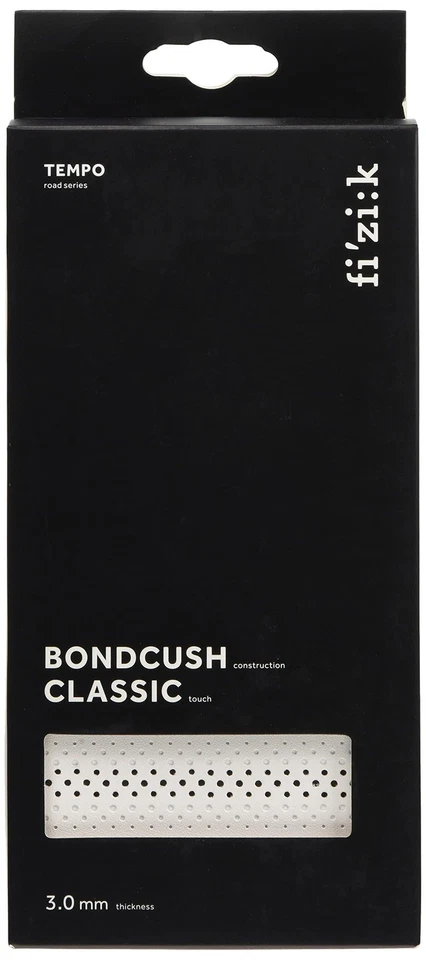 Cinta de barra Microtex clásica Fizik Tempo Bondcush de 3 mm - duradera, acolchada, blanca Foto 1 de 1