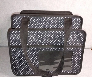 Thirty One Tote Triple Duty Caddy, Bianco e Nero, Pieghevole Piatto - Foto 1 di 5