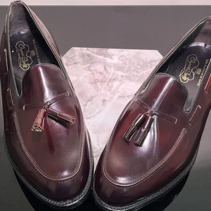 Vtg No Box Florsheim Imperial Men Cordovan Red Tassel 93224 Sz12 Leather Loafers - Picture 1 of 14
