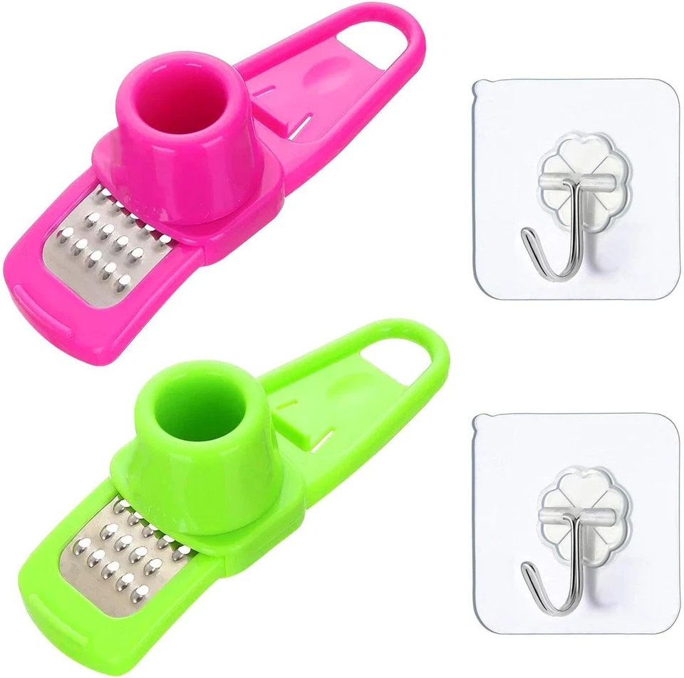 Knoblauchreiben 2 Stück Mini Reibe Transparent Küchenhelfer kompakt - Bild 1 von 4