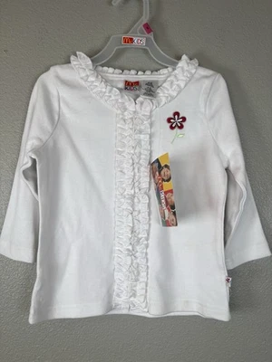 Camisa De Colección Años 90 Era McKids 5 100% Algodón Blanco Volantes Manga Larga Niñas NUEVA Foto 1 de 4