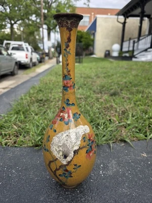 Maravilhoso vaso antigo raro japonês cloisonne pássaro - Imagem 1 de 4