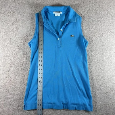 Lacoste Women’s Sleeveless Polo Blue Size 34 Croc Logo Classic Tennis Golf Top - Image 1 of 4