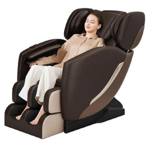 Silla de Masaje, Silla de Cuerpo Completo Gravedad Cero con Modos Automáticos, 8 Puntos Fijos Marrón - Imagen 1 de 7