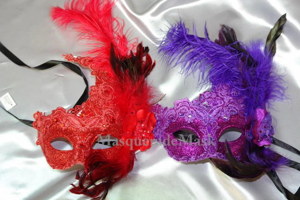 Mascarada Baile Pluma Máscara Halloween Disfraz Cumpleaños Graduación Baile de graduación Fiesta Foto 1 de 1