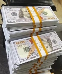Juguetes de utilería de película billetes de 200 dólares juguete realista jugar dinero en efectivo dos pilas 200 piezas 20 k - Imagen 1 de 20