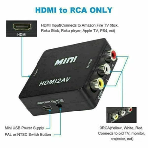 HDMI To RCA AV Adapter Converter Cable CVBS 3RCA 1080P Composite Video Audio - Picture 1 of 12