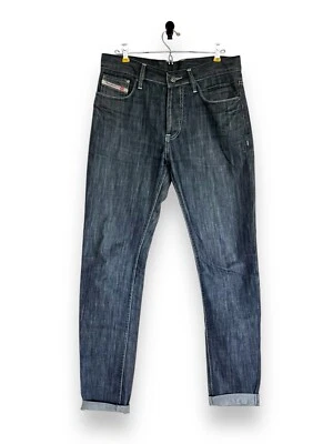 Jeans Diesel Ajustados Cónicos Botón Mosca Lavado Oscuro Hecho en Italia 32x33 Foto 1 de 4