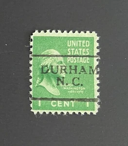 Durham, North Carolina Type 701 Precancel - 1 cent Prexie - U.S. #804 - NC - Picture 1 of 1