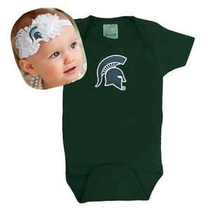 Future Tailgater Michigan State Spartans Baby Body und Shabby Stirnband Set - Bild 1 von 4