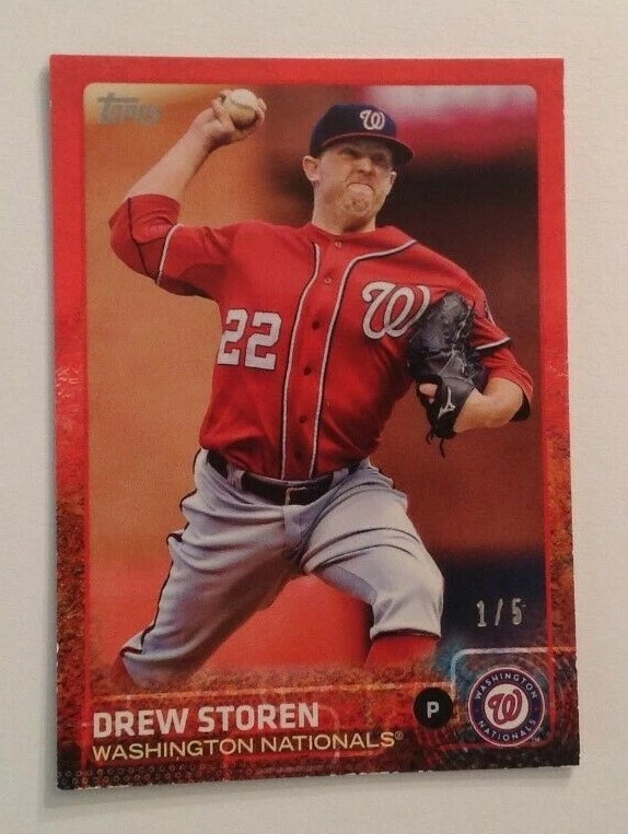 2015 Topps MINI Online Exclusive DREW STOREN RED #1/5 MADE Nationals #602 - Image 1 of 1