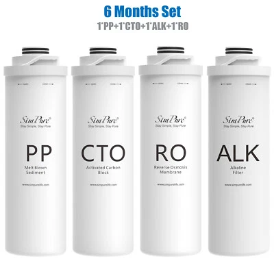 PP+CTO+RO+ALK Replacement Water Filter Cartridge For SimPure T1-400ALK T1-400 - Image 1 of 4
