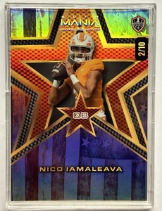 Nico Iamaleava #2/10 American Flag 2024 Wild Card Auto Mania Rookie RC Tennessee - Picture 1 of 2