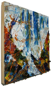 LANDSCAPE NATURE ABSTRACT ORIGINAL OIL█PAINTING█VINTAGE█PLANTS█ART█SIGNED ART AN - Picture 1 of 22