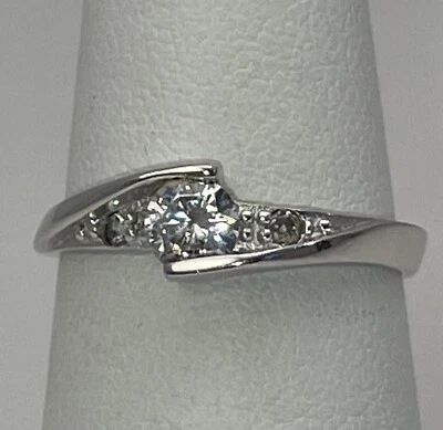 925 Sterling Silver CZ Ring Size 6 Jewelry - Image 1 of 4