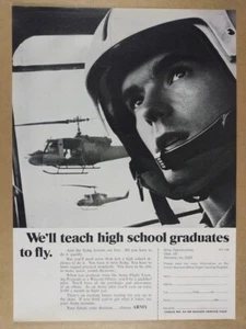 1968 suboficial del ejército de Estados Unidos entrenamiento de vuelo reclutamiento anuncio impreso de colección - Imagen 1 de 1