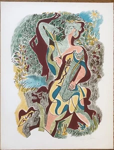 ANDRE MASSON LITHOGRAPHIE ORIGINALE HC SONNETS LOUISE LABBÉ 1972 ORIGINAL ARCHES - Foto 1 di 3