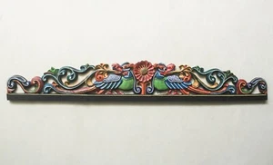 Yali Sculpture Dragon Wall Panel Wooden Lintel Door Top Vintage Home Decor Rare - Picture 1 of 6