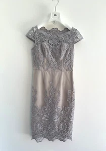 Chi Chi London Dress Grey Shift Lace Wedding Guest UK 10-12 - Picture 1 of 8