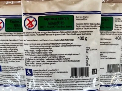 Tapiokastärke Tapioca Starch Tapioca Flour Tapioka Mehl Maniok 3 x 400g - Bild 1 von 3