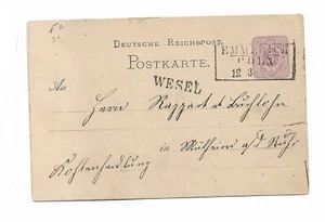 Preußen / BP / EMMERICH / CÖLN Ra3 + L1 Stations-Stempel Wesel auf DR P5II 1877 - Bild 1 von 2