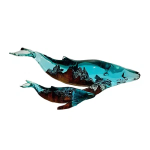 Wood & Resin Sculpture Whale, Resin Art, Sculpture Art, Birthday gift, Gift - Picture 1 of 6