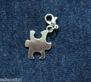 Puzzle Lovers Missing Piece Charm Autism Antique Tibet Silver Bookmark  Bracelet - Picture 1 of 2