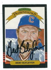 Autographed 1985 Donruss DK # 5 BERT BLYLEVEN Cleveland Indians card w/COA 