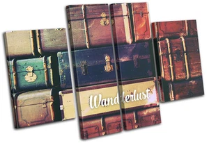 Wanderlust Travel Typography MULTI CANVAS WALL ART Picture Print VA - Picture 1 of 1