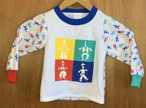 Vintage 90s Colorblock Crewneck Youth 3T Retro Cowboy Western Fleece Lined Y2K - Picture 1 of 11
