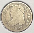 1827 CAPPED BUST SILVER DIME G/AG ACTUAL COIN  C13482