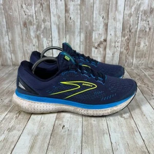 Brooks Glycerin 19 Running Shoes Navy Blue Yellow Athletic Mens Size 10.5 - Picture 1 of 8