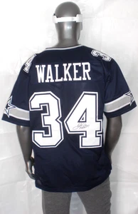HERSCHEL WALKER SIGNED DALLAS COWBOYS 3rd ALTERNATE BLUE JERSEY - J.S.A. Cert. - Picture 1 of 13