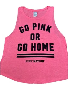 Pink By Victoria’s Secret *Go Pink Or Go Home* Muscle Tank Top Damen Gr. M - Bild 1 von 12