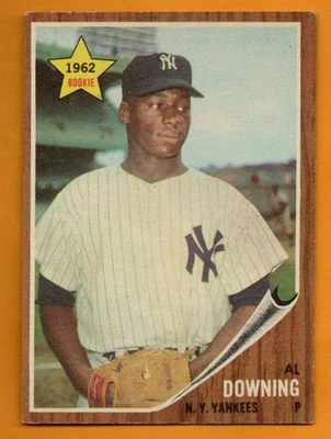 Al Downing 1962 novato #219 set break New York Yankees EXCELENTE SIN PLIEGUES Foto 1 de 2