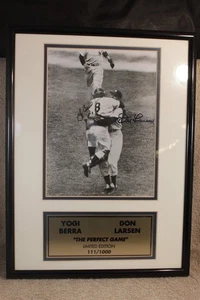 YOGI BERRA & DON LARSEN THE PERFECT GAME SIGNED FRAMED 8 X 10 PHOTO /1000 (READ) - Picture 1 of 6