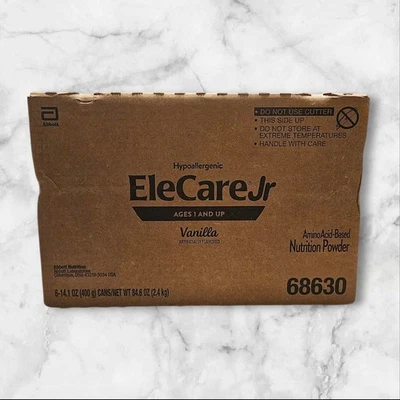 EleCare Jr Vanilla Sealed Case 14.1oz Updated Hypoallergenic Formula Exp 9/2026 - Изображение 1 из 4
