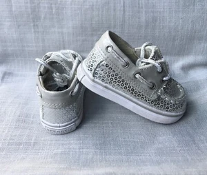 SPERRY TOP-SIDER BAHAMA KINDERBETT JR BOOTSSCHUH BABY MÄDCHEN GRÖSSE 1M SILBERMETALLIC - Bild 1 von 14