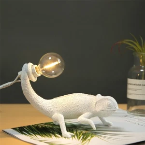Cute Resin lizard Animal chameleon wall Fixtures Bed lamp night light dorm room - Picture 1 of 7