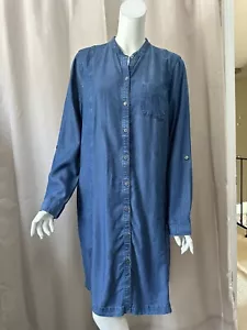 NUEVO SIN ETIQUETAS Nuevo Vestido de Jean J.Jill Azul Vaquero Mangas Largas Talla L - Imagen 1 de 8