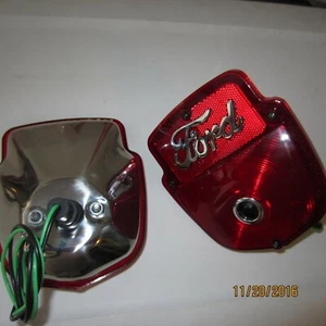 1953-60 Ford F100 stainless right & left taillights with script & blue dot. - Bild 1 von 1