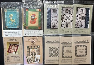 Lot of 10 Quilt Patterns Gingham Goose Folk Art Learn To Quilt Wall Baby Quilts - Picture 1 of 6