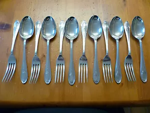 VINTAGE SET VERSILBERTES DESSERTBESTECK. Des 683942. 6 x LÖFFEL & 6 X GABELN - Bild 1 von 4