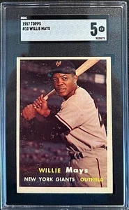 1957 TOPPS Baseball Card #10 WILLIE MAYS HOF New York Giants SGC 5 - Picture 1 of 2