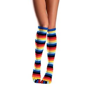 Be Wicked Womens Knee Highs with Rainbow Toes, Multi/Rainbow, One Size