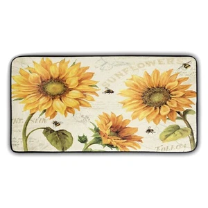 Vintage Bee Sunflower Kitchen Rugs and Mats Non-Slip Anti Fatigue Washable 39... - Picture 1 of 7