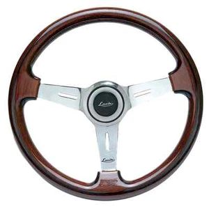 CLASSIC SPORT WOOD STEERING WHEEL 370mm LUISI MUGELLO II MAHOGANY MADE IN ITALY - Picture 1 of 12