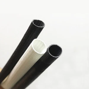 Black 200°C HIGH TEMP Fiberglass Sleeving Wire Cable Insulation Tube ID 1-25mm - Picture 1 of 5